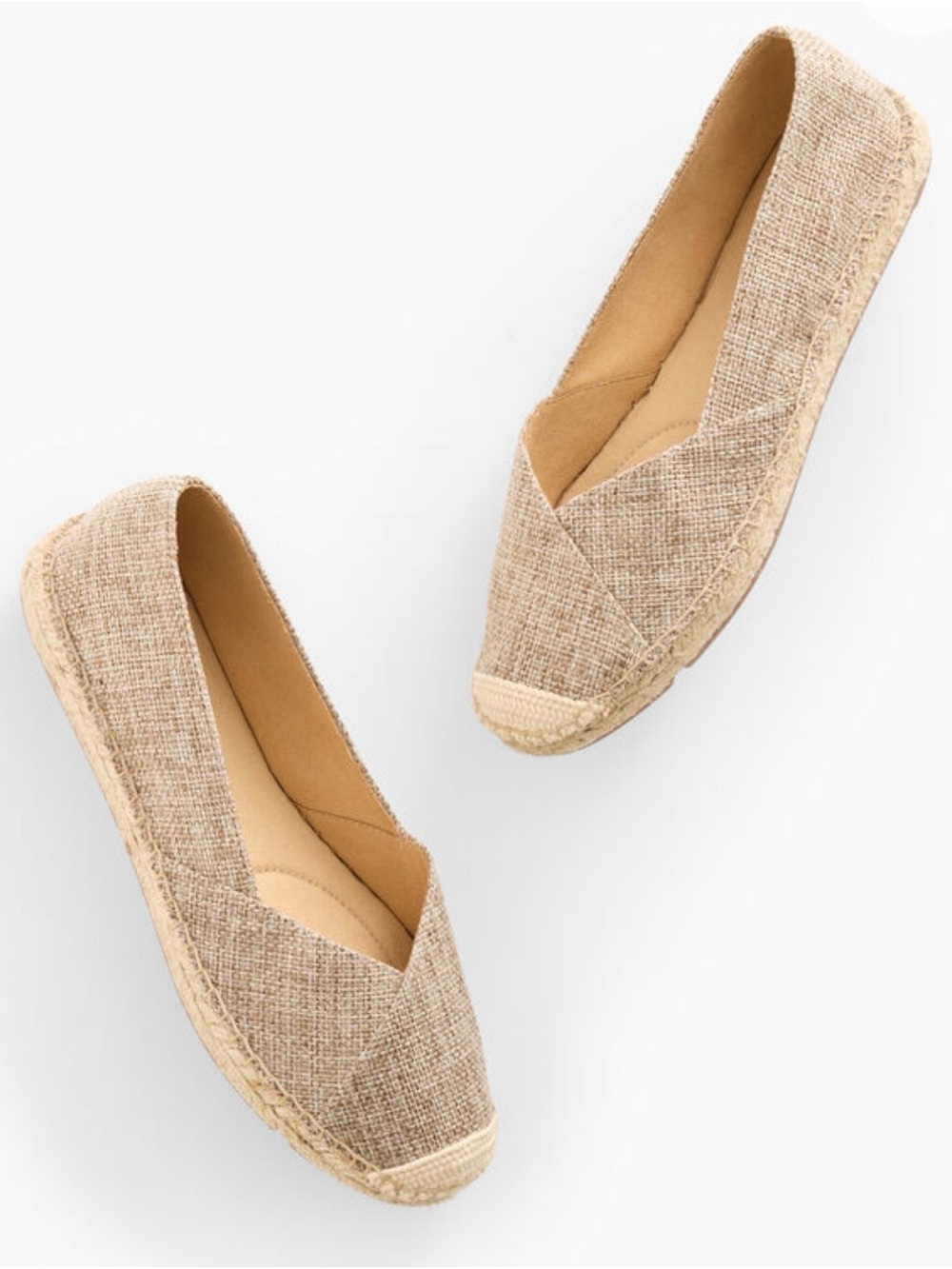 TALBOTS IZZY ASYMMETRIC ESPADRILLE FLATS SIZE 5.5 NWOT